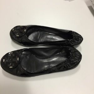 Tory Burch Reva flat, black patent leather, 6M